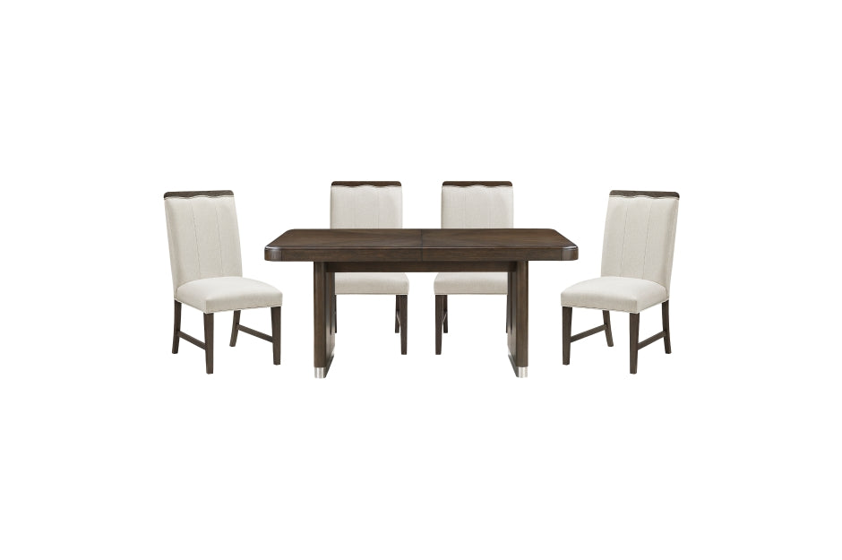 Clara 7 Pc Expandable Brown Dining Collection