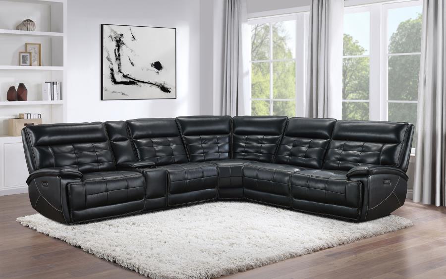 Hewitt Dual Power Black 3 Pc Sectional