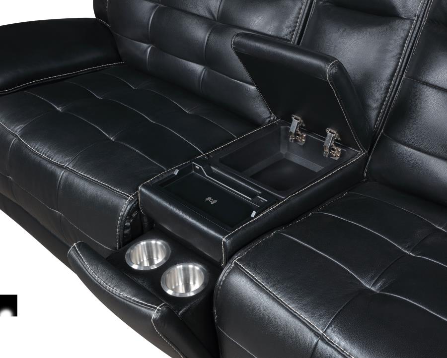 Hewitt Dual Power Black 3 Pc Sectional