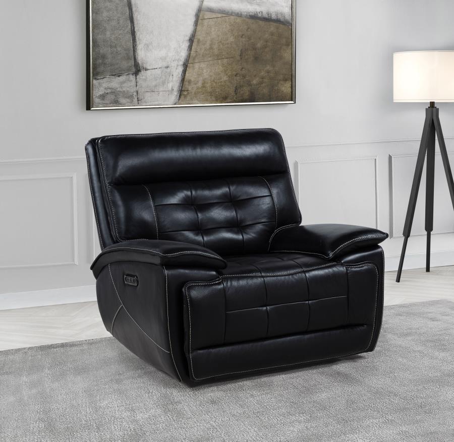 Hewitt Leather Upholstered Dual Power Recliner