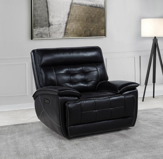 Hewitt Leather Upholstered Dual Power Recliner