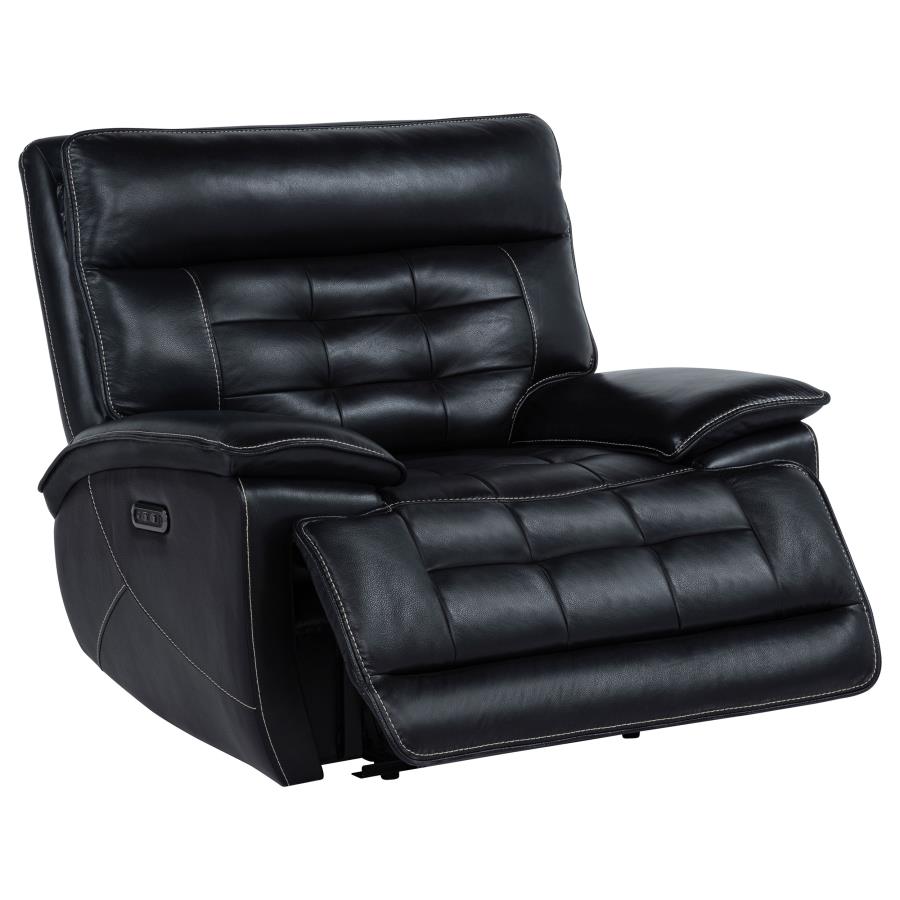 Hewitt Leather Upholstered Dual Power Recliner