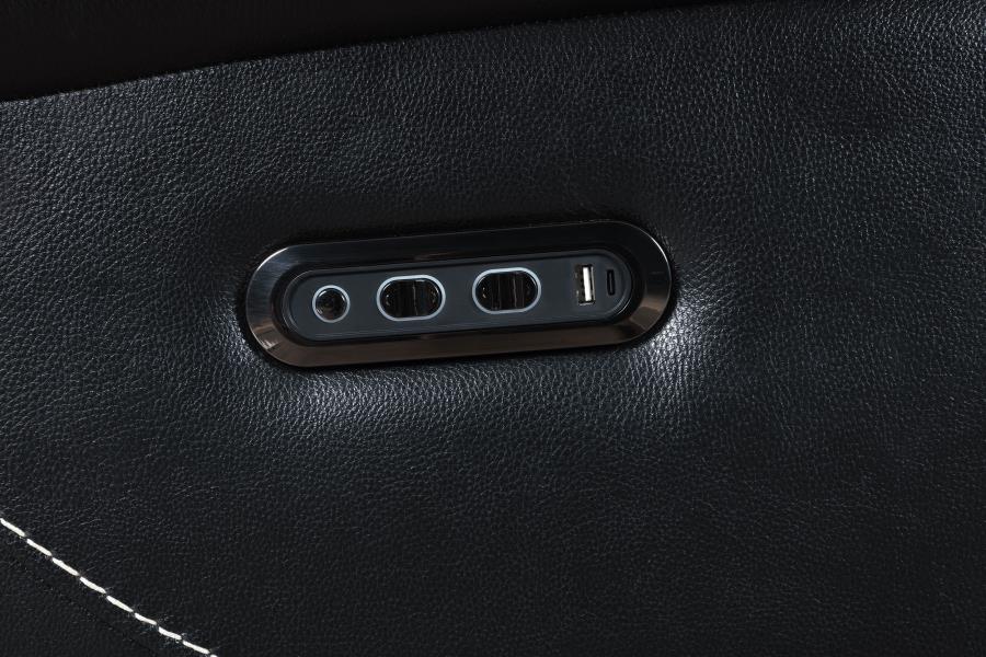 Hewitt Leather Upholstered Dual Power Recliner