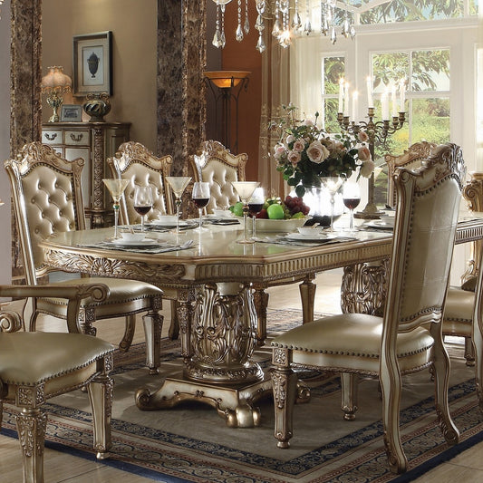 Vendome Formal Dining Set - Gold Patina Finish