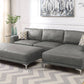 F6429 Antique Grey or Blue Leatherette 2 Pc Sectional