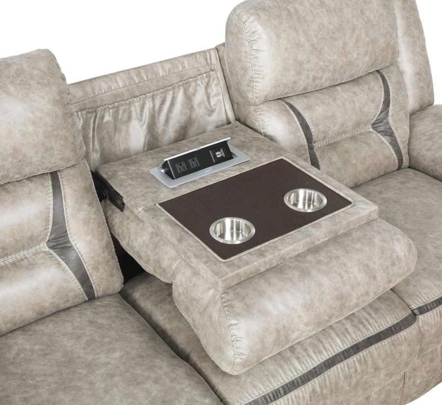 Greer Taupe Living Room Sofa Set