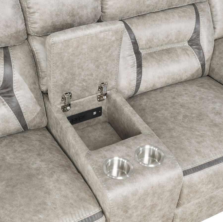 Greer Taupe Living Room Sofa Set
