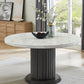 Valencia 7 Pc Round White Faux Marble Dining Set