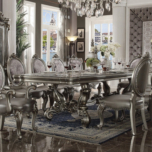 Versailles Antique Platinum Rectangular Dining Set