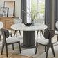 Valencia 7 Pc Round White Faux Marble Dining Set