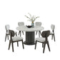 Valencia 7 Pc Round White Faux Marble Dining Set