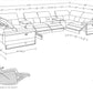 1246 DivanItalia 8 Pc U-Shaped Modular Power Sectional - 7 Colors