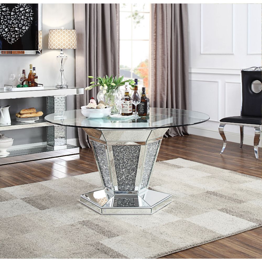 Colección de comedor Noralie Bling - Incrustaciones de diamantes de imitación