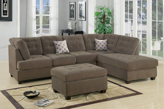 F7139 Reversible Charcoal Tufted Sectional