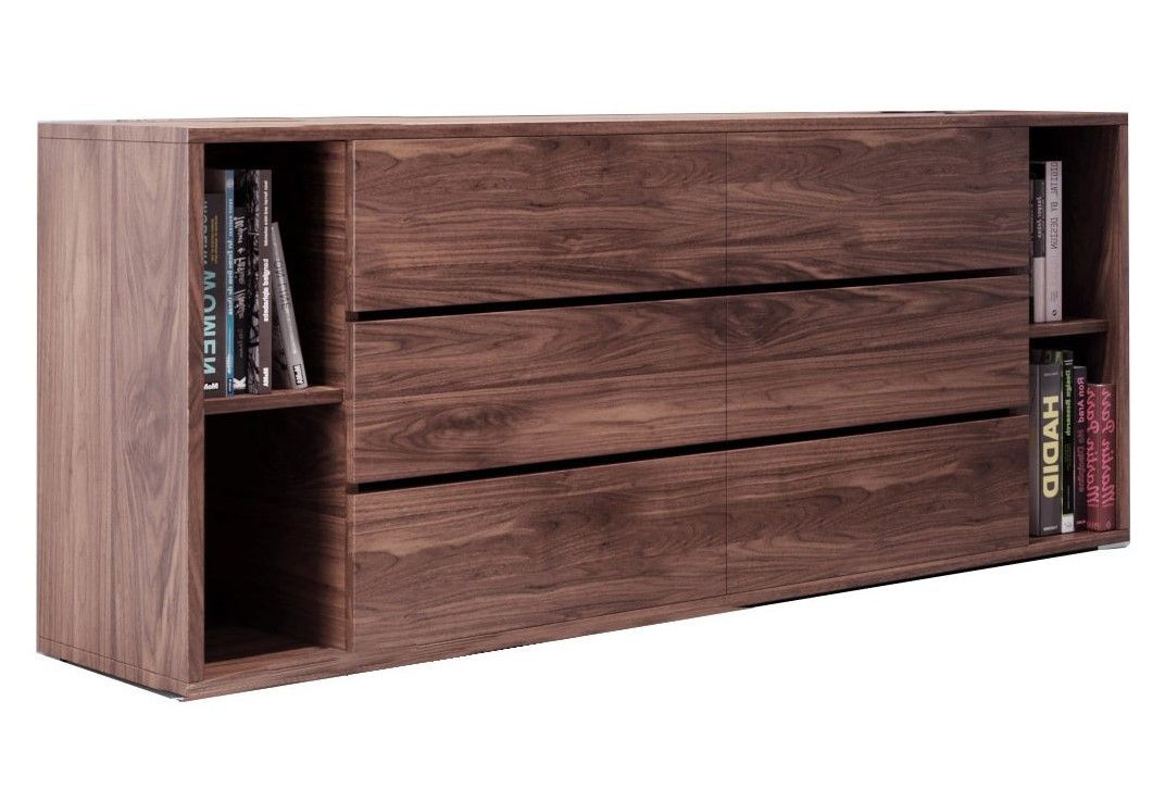 Jagger Modern Dark Grey & Walnut 5 Pc Bedroom Set
