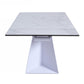 Modrest Baldwin White Ceramic Extendable Dining Table