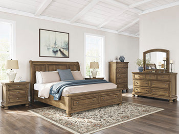 Vandenmore 4 Pc Brown Sleigh Bed Collection