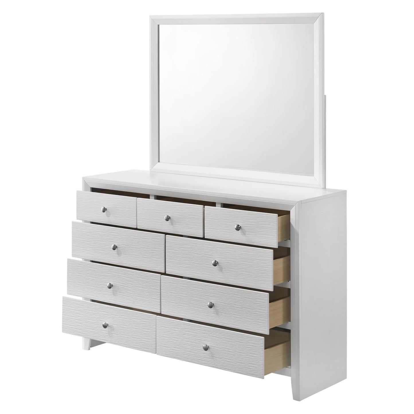 Evans B4710 White 4 Pc King Bedroom Set