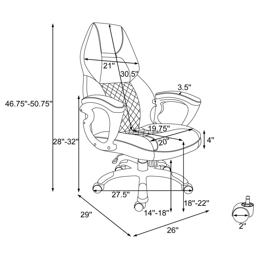 Bruce Adjustable White High Back Office Chair