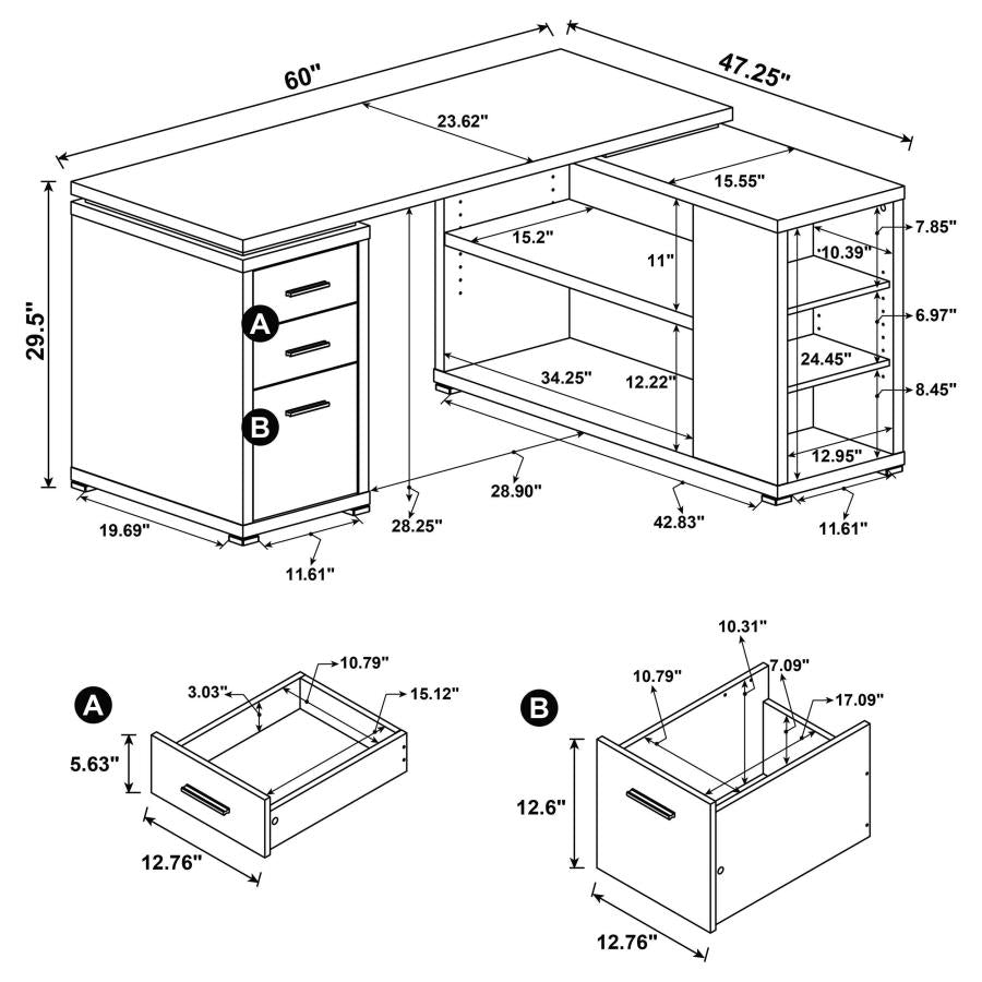 Yvette Mango Computer Desk 800786