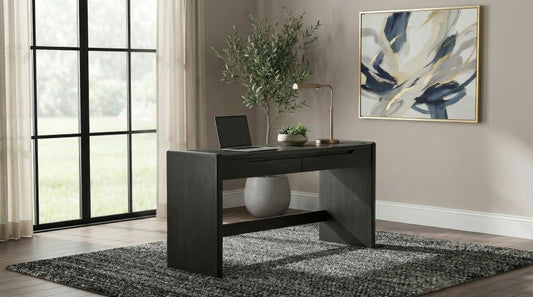 Leandro Burnished Black Writing Desk