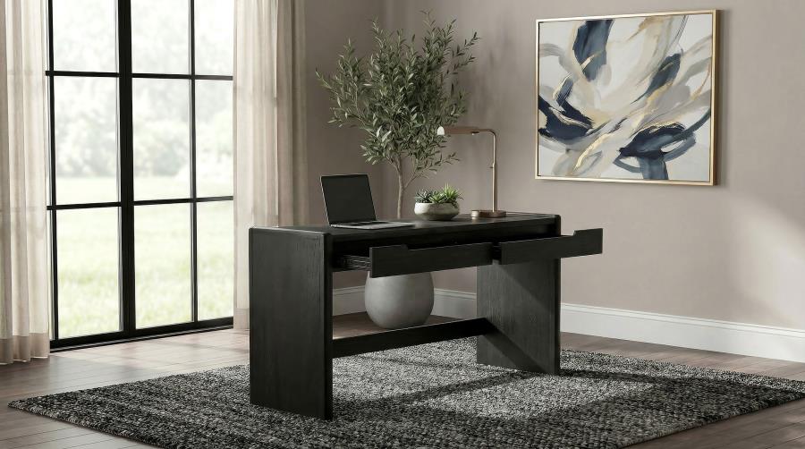 Leandro Burnished Black Writing Desk