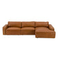 Cambria Modern RAF Cognac Leather Sectional