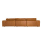 Cambria Modern RAF Cognac Leather Sectional