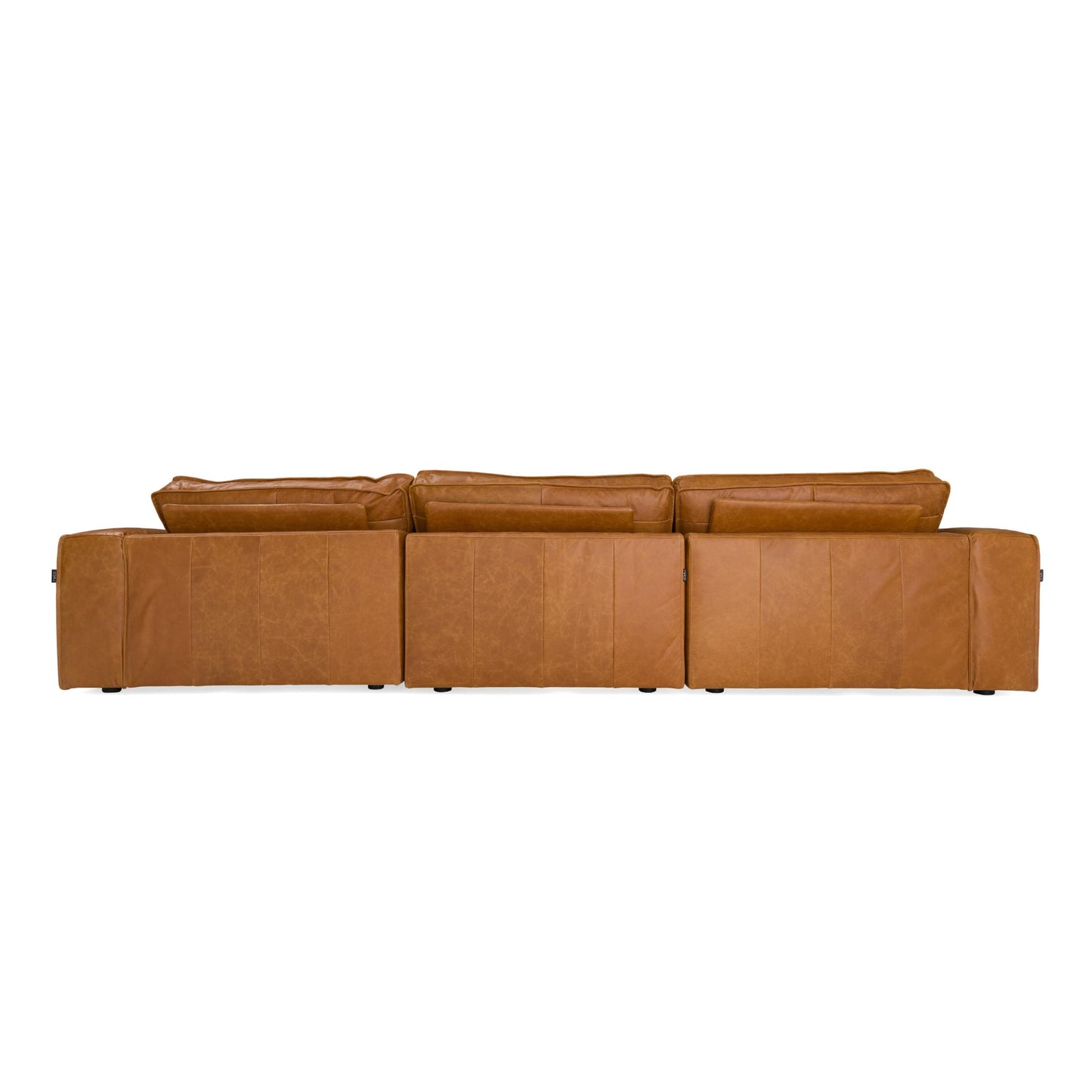Cambria Modern RAF Cognac Leather Sectional