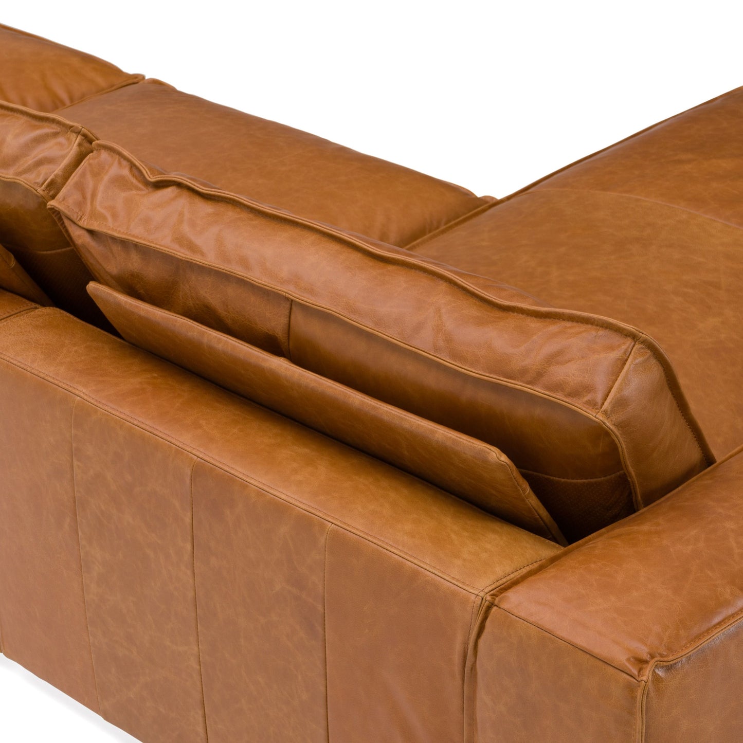 Cambria Modern RAF Cognac Leather Sectional