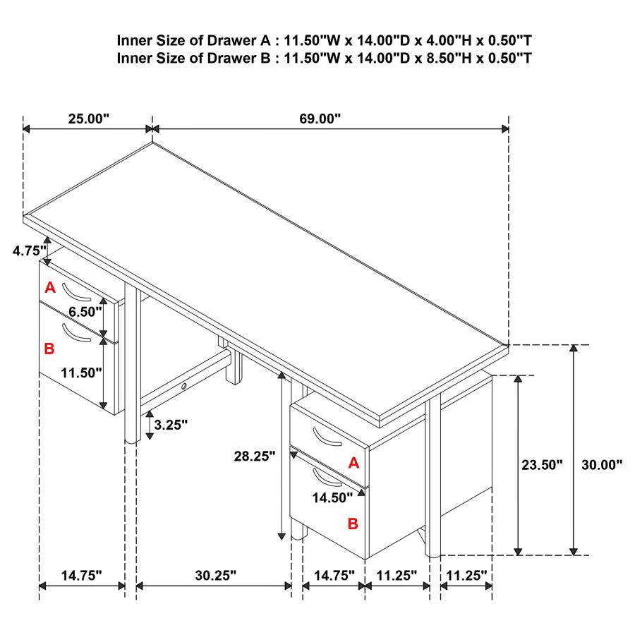 Roldan Light Ash Computer Desk 801115