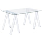 Amaturo Modern Writing Desk - Clear Acrylic & Glass