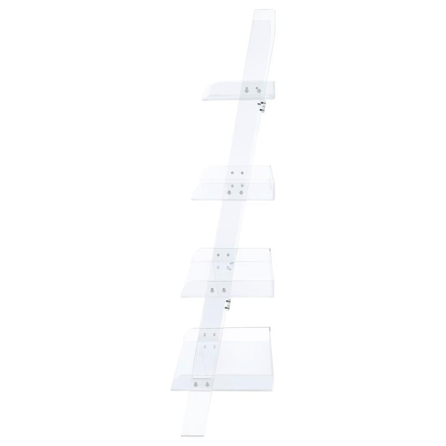 Amaturo Clear 4 Shelf Ladder Bookcase