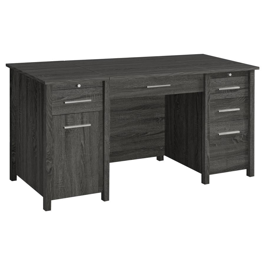 Dylan Lift Top Office Desk - Weathered Grey Finish