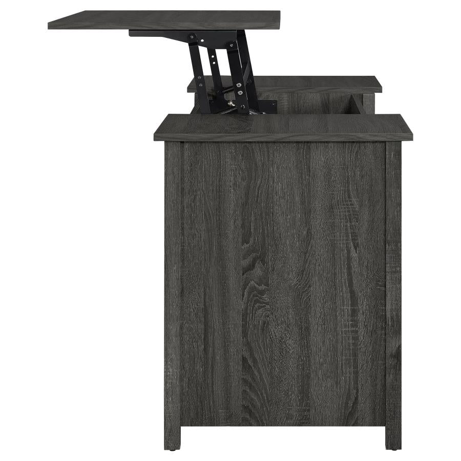 Dylan Lift Top Office Desk - Weathered Grey Finish