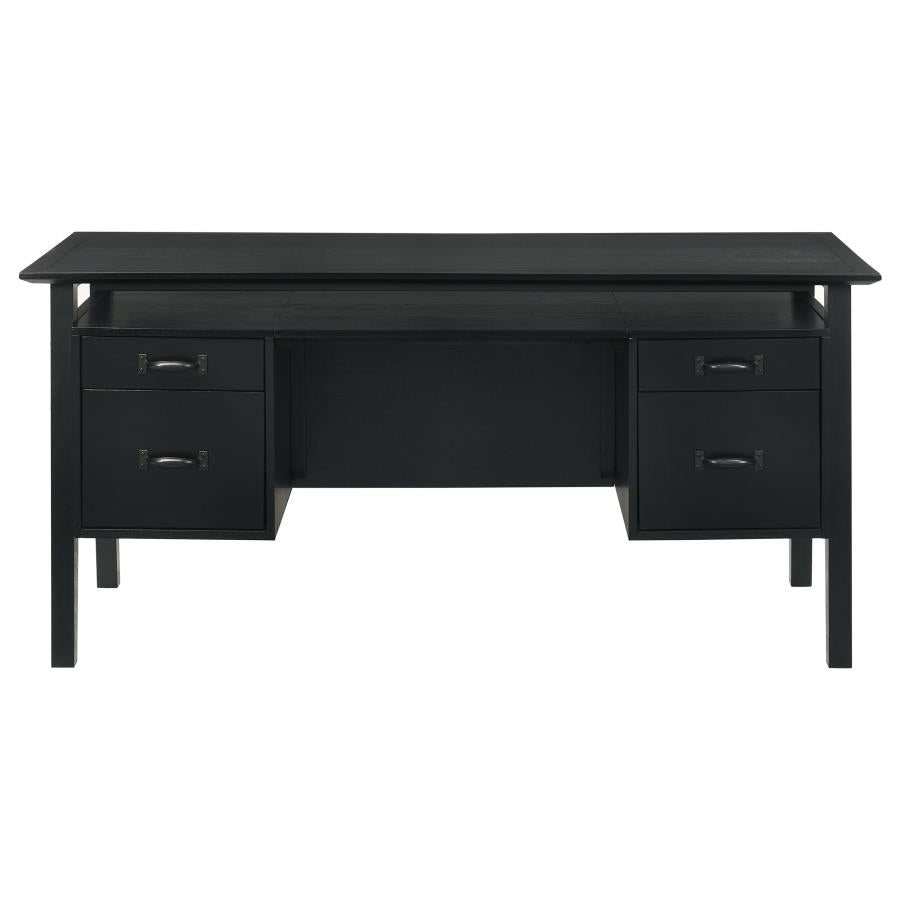 Goodson Double Pedestal Black Computer Desk