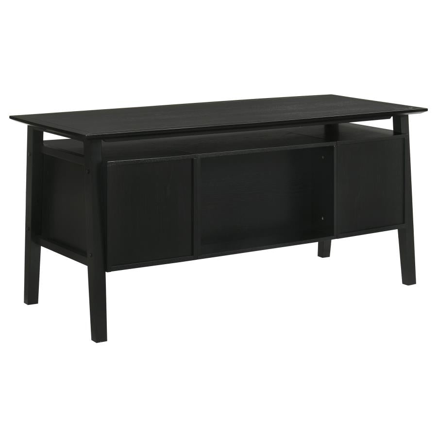 Goodson Double Pedestal Black Computer Desk