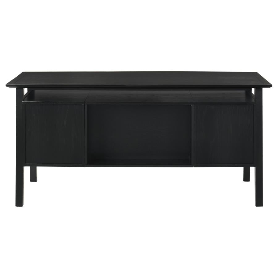 Goodson Double Pedestal Black Computer Desk