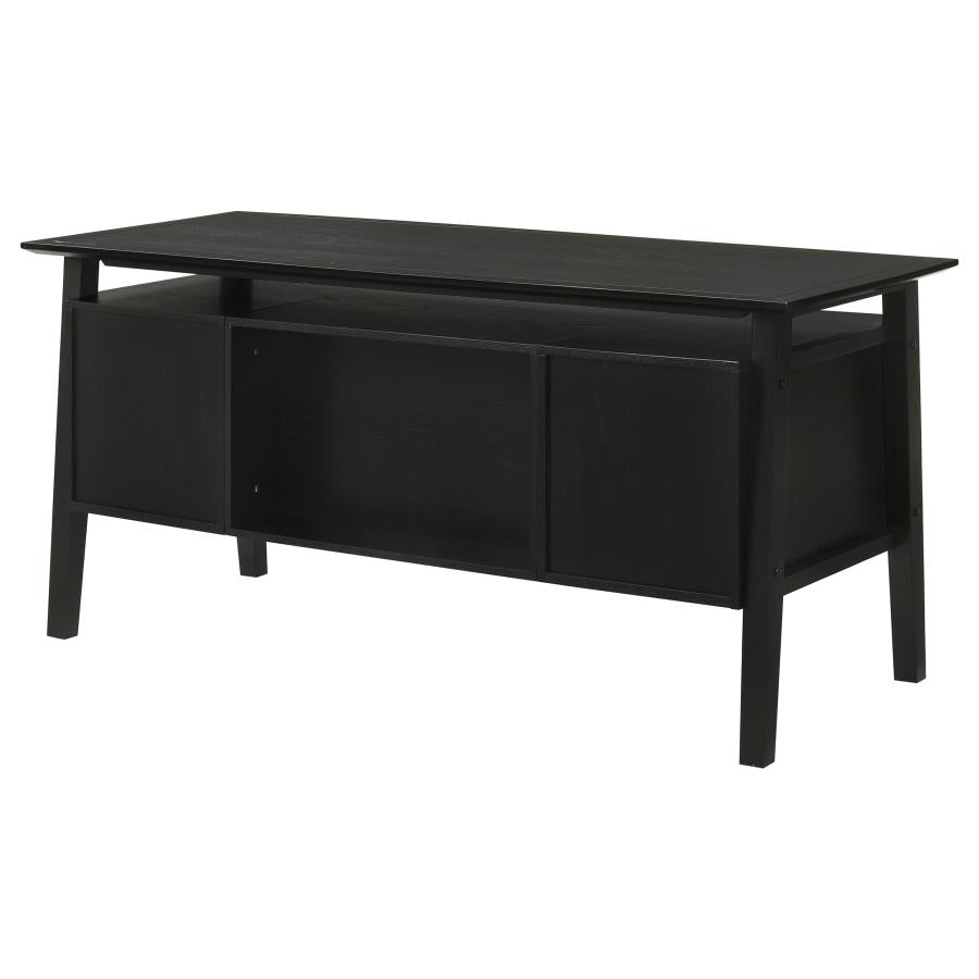 Goodson Double Pedestal Black Computer Desk