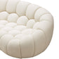 Yolonda Modern Curved Off-White Loveseat