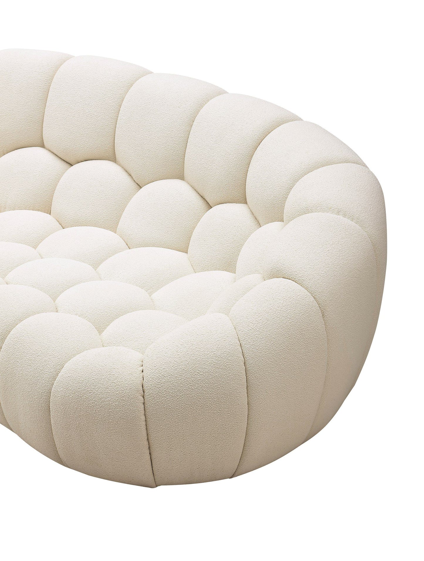 Yolonda Modern Curved Off-White Loveseat