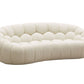 Yolonda Modern Curved Off-White Loveseat