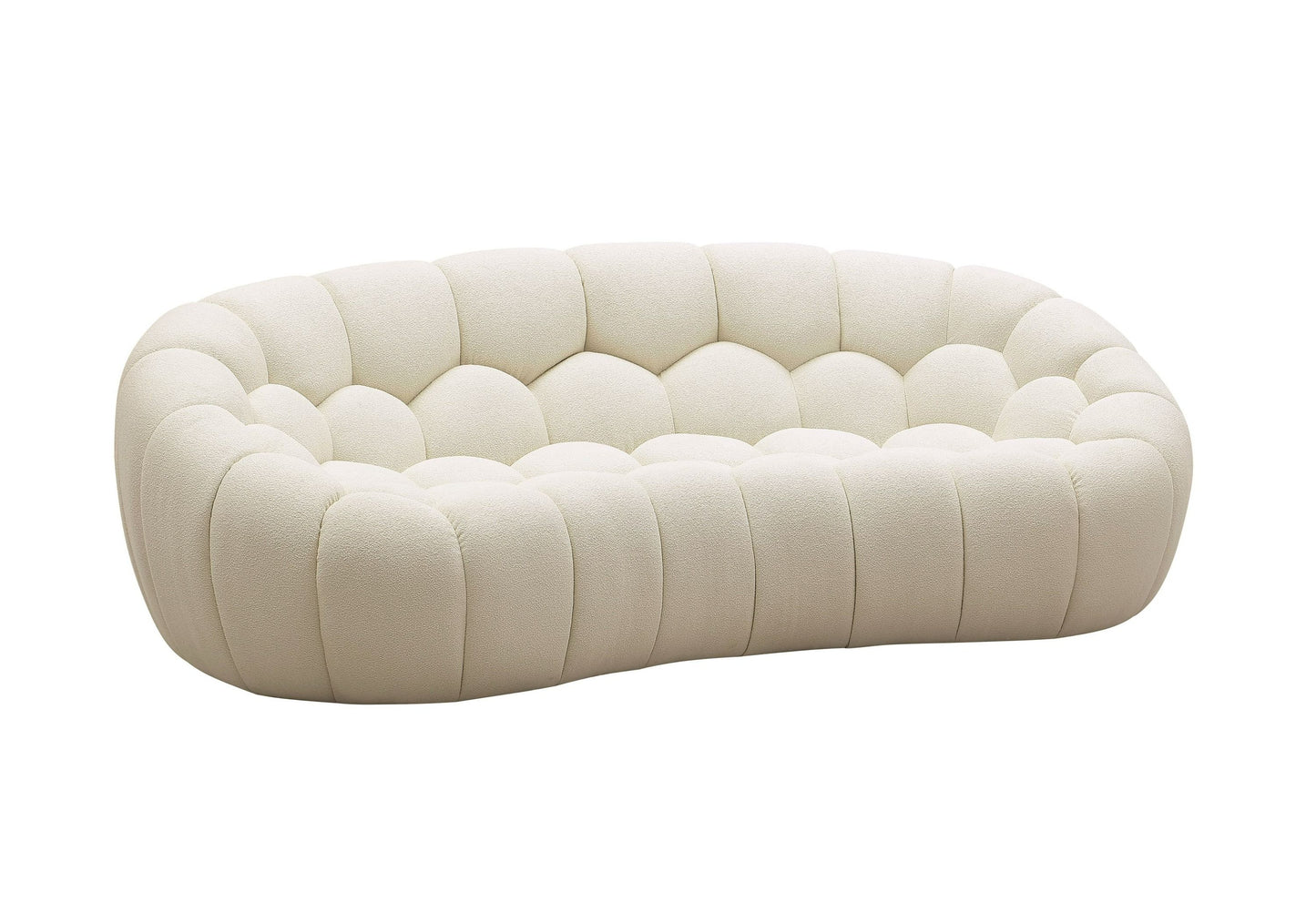 Yolonda Modern Curved Off-White Loveseat