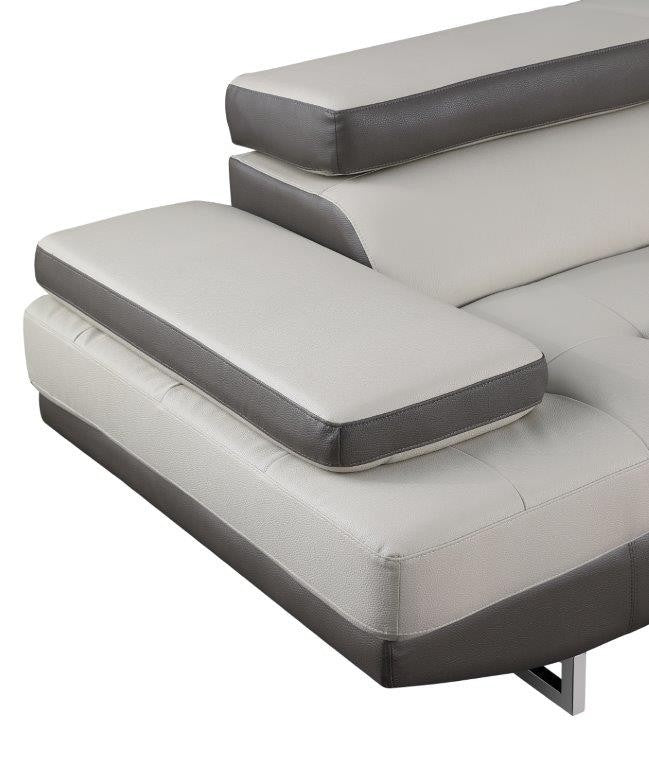 Global United 8136 Two Tone Light Gray Sectional