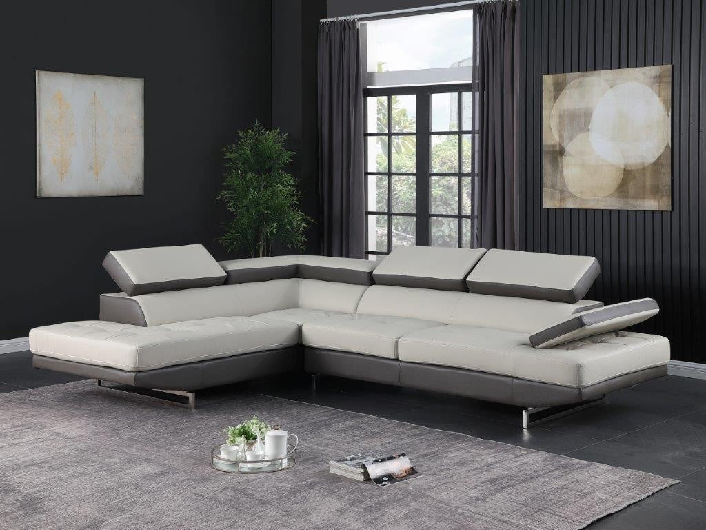 Global United 8136 Two Tone Light Gray Sectional