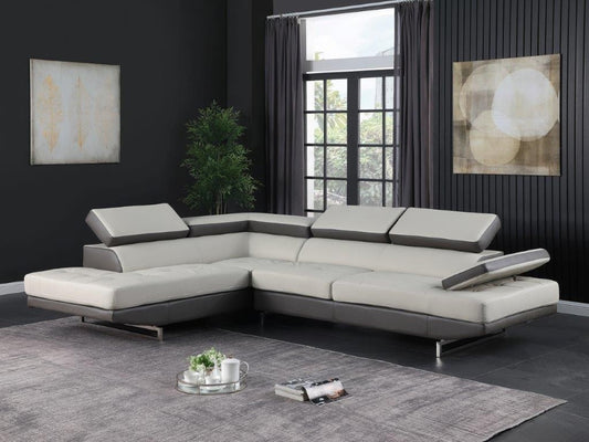 Global United 8136 Two Tone Light Gray Sectional