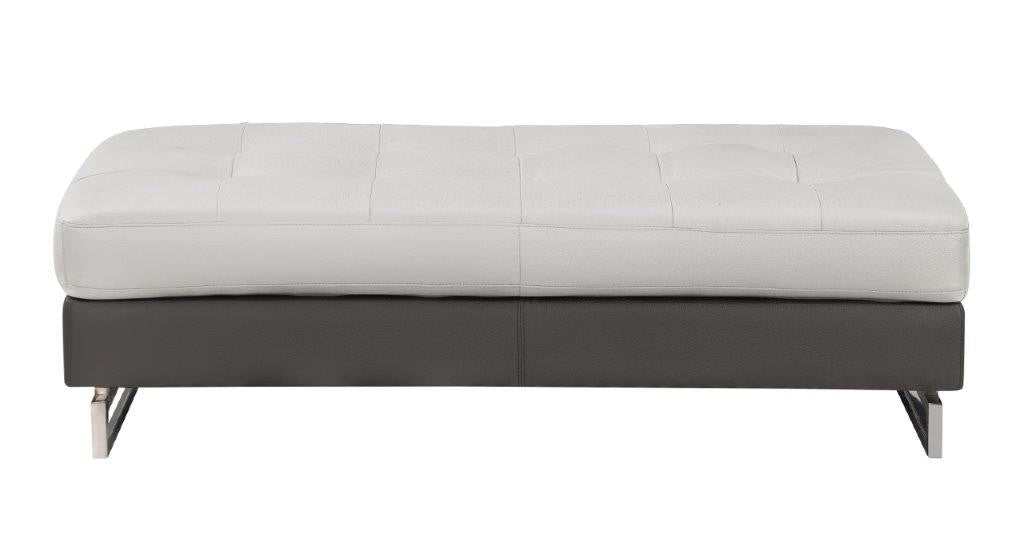 8136 Two-Tone Light Gray Ottoman