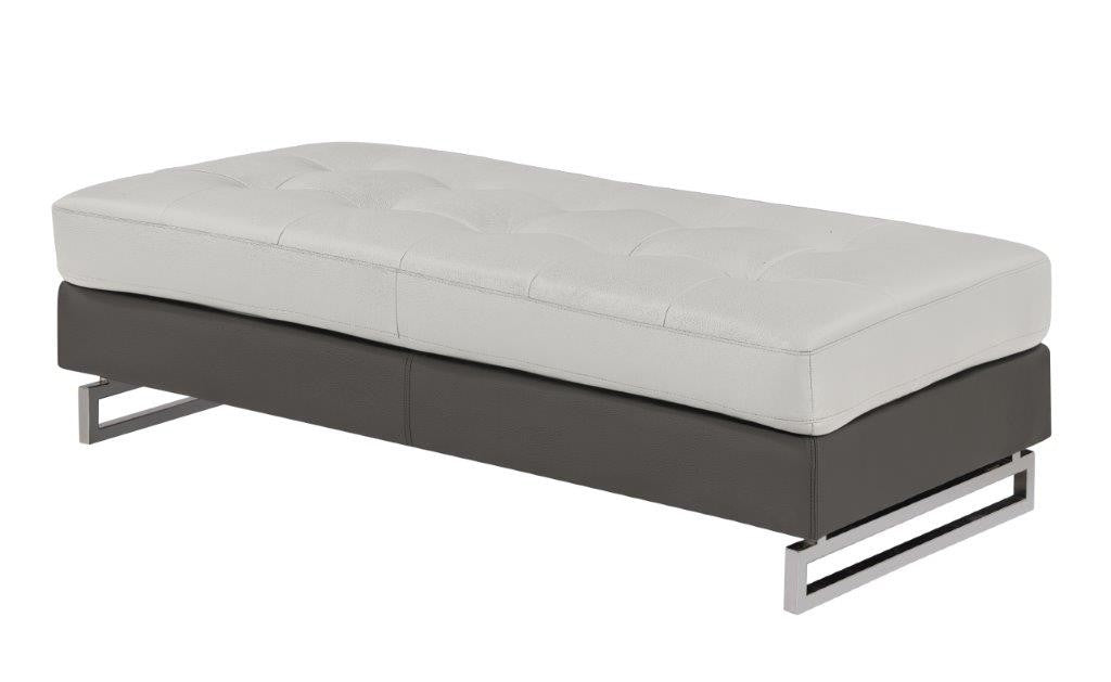 8136 Two-Tone Light Gray Ottoman