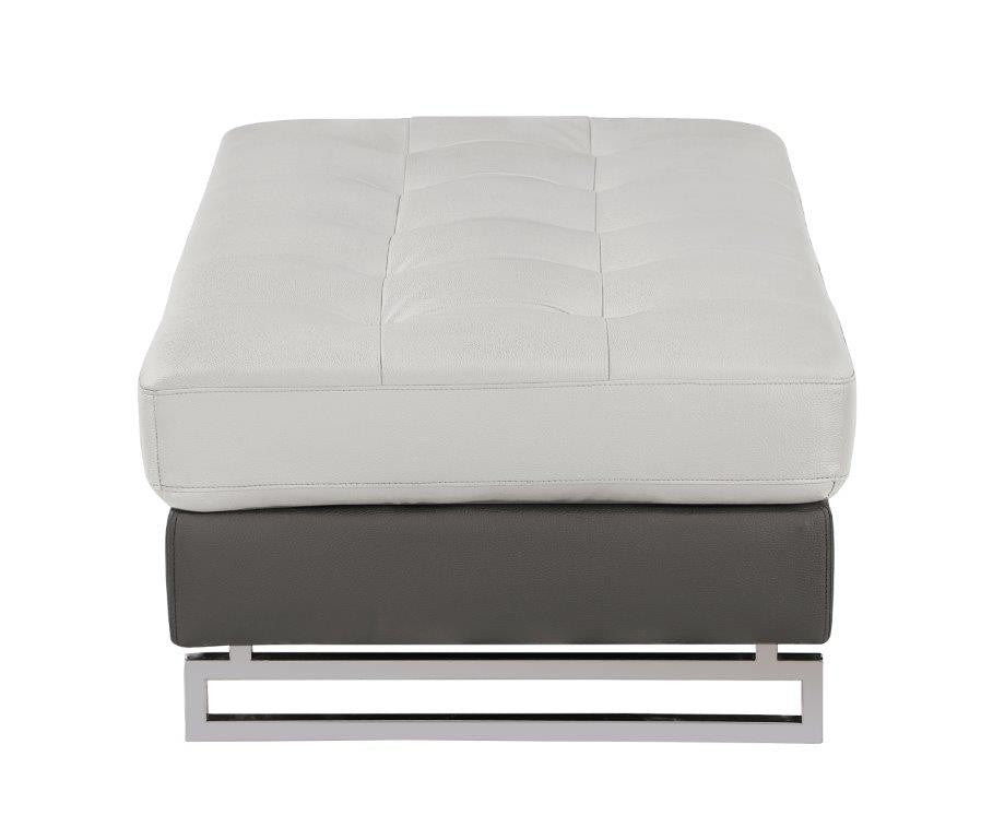 8136 Two-Tone Light Gray Ottoman