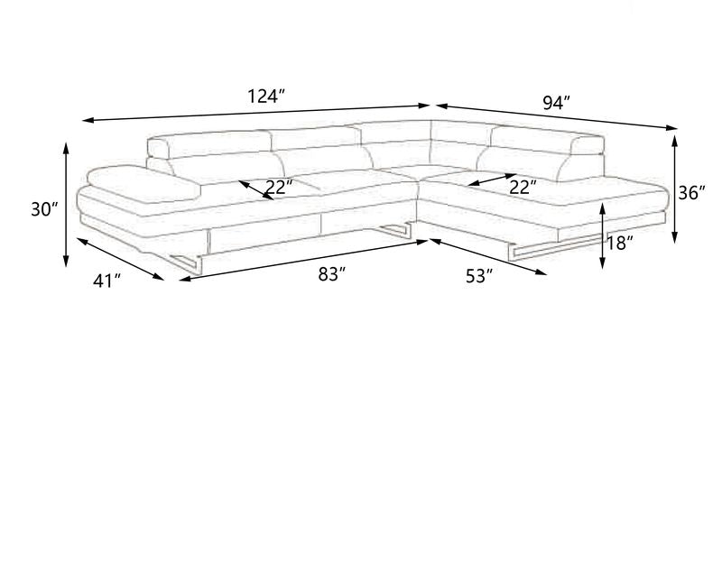 Global United 1836 Black Sectional